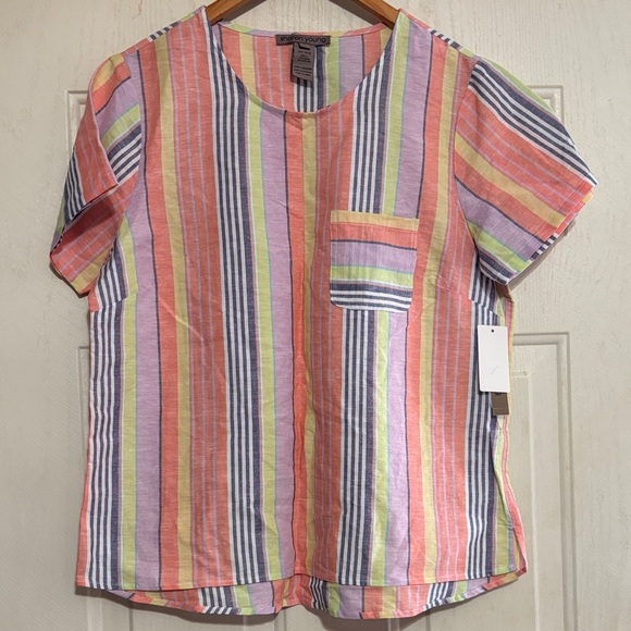 Sharon Young Tops - Sharon Young Multicolor Striped Blouse